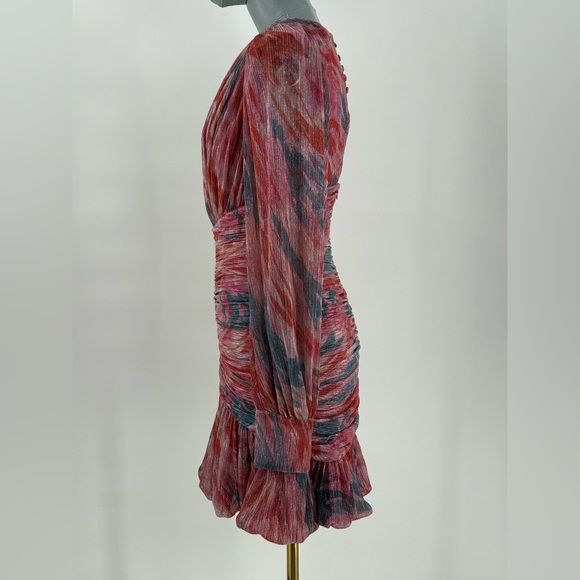 🆕 PATBO 🧿 NWOT Twist Metallic Ruched Mini Dress, Pink - Sz BR 36 US 4 - Picture 10 of 16